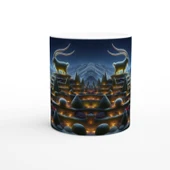 Oğlak Burcu Baskılı Kahve Kupası - Ay ışığında Zodyak Bahçesi Vs2 thumbnail 2