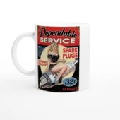 Pin-Up Bujili Retro Garaj Temalı Kupa Bardak thumbnail 1