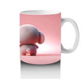 Çocuklara Sütü Sevdiren Kalp Tutan Minik Fil Kupa Bardak thumbnail 4