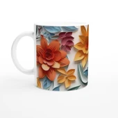 Pastel Kesitli Canlı Çiçek Desenli Kupa Bardak thumbnail 1