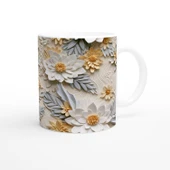 Pastel Zarafetinde Rölyef Çiçekli Kupa Bardak thumbnail 3