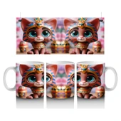 Çocuklara Sütü Sevdiren Mısır Prenses Kedisi Kupa Bardak - 1