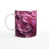 Güller Arasında Pembe Kelebek Temalı Baskılı Kupa Bardak - 2