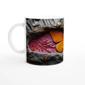 Renklerin Dansı İçinden Fırlayan Kelebek Temalı Baskılı Kupa Bardak - 2