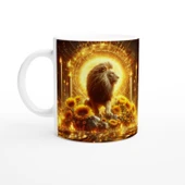 Aslan Burcu Baskılı Kahve Kupası - Elementsel Doğa Krallığı Temalı Vs4 thumbnail 1