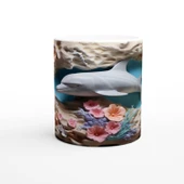 Mercan Bahçesindeki Neşeli Yunus Kupa Bardak - 1