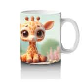 Çocuklara Sütü Sevdiren Zarif Zürafa Yavrusu Kupa Bardak - 4