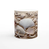 Mercan ve Deniz Yıldızı Motifli Su Altı Temalı Kupa Bardak - 1