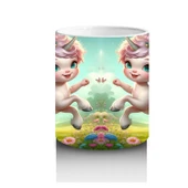 Çocuklara Sütü Sevdiren Çiçekli Taçlı Sevimli Unicorn Desenli Kupa Bardak - 3