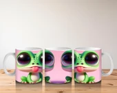 Çocuklara Sütü Sevdiren Neşeli Kurbağa Kupa Bardak - 5