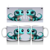 Çocuklara Sütü Sevdiren Neşeli Bukalemun Kupa Bardak thumbnail 1