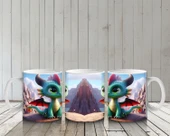 Çocuklara Sütü Sevdiren Ateş Tepesi Bebek Ejderha Kupa Bardak - 6