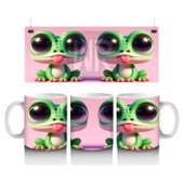 Çocuklara Sütü Sevdiren Neşeli Kurbağa Kupa Bardak - 1