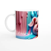 Renk Dalgasının İçinden Bakan Domuzcuk Temalı Baskılı Kupa Bardak thumbnail 2