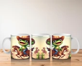 Çocuklara Sütü Sevdiren Atlı Kovboy Kurbağa Kupa Bardak - 5