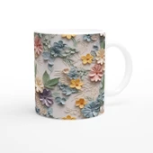 Pastel Bahar Esintisi Çiçekli Kupa Bardak - 3