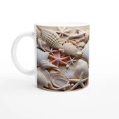 Mercan ve Deniz Yıldızı Motifli Su Altı Temalı Kupa Bardak - 2