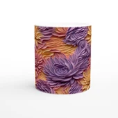 Pastel Bahar Dokulu Çiçek Desenli Kupa Bardak - 2