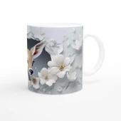 Çatlak Duvardan Bakan Sevimli Geyik Temalı Baskılı Kupa Bardak thumbnail 3