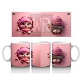 Çocuklara Sütü Sevdiren Neşeli Şapkalı Sincap Kupa Bardak thumbnail 1