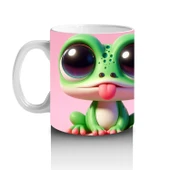 Çocuklara Sütü Sevdiren Neşeli Kurbağa Kupa Bardak - 2