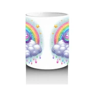 Çocuklara Sütü Sevdiren Gökyüzünde Parıldayan Unicorn Kupa Bardak - 3