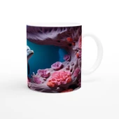 Mercanlar Arasında Yüzen Yunus Su Altı Temalı Kupa Bardak thumbnail 3