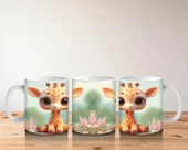 Çocuklara Sütü Sevdiren Zarif Zürafa Yavrusu Kupa Bardak - 5