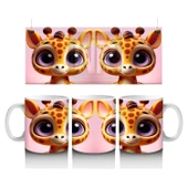 Çocuklara Sütü Sevdiren Meraklı Zürafa Keşfi Kupa Bardak - 1