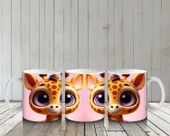 Çocuklara Sütü Sevdiren Meraklı Zürafa Keşfi Kupa Bardak - 6