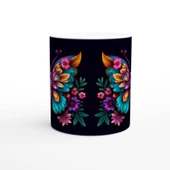 Renkli Çiçekli Kelebek Kupa Bardak thumbnail 2