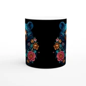 Gece Bahçesi Ayı Temalı Çiçekli Sanatsal Kupa Bardak thumbnail 2