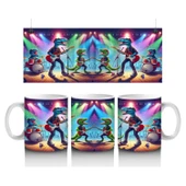 Çocuklara Sütü Sevdiren Müzik Grubu Dinozorlar Desenli Kupa Bardak thumbnail 1