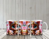 Çocuklara Sütü Sevdiren Mısır Prenses Kedisi Kupa Bardak - 6