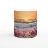 Mercan Dalgalarıyla Deniz Kabukları Kupa Bardak thumbnail 1