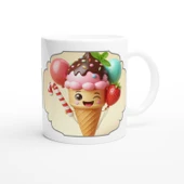 Neşeli Dondurma Partisi Temalı Çocuklara Özel Baskılı Kupa Bardak - 1