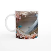 Mercan Dalgaları Arasında Gülümseyen Yunus Temalı Kupa Bardak thumbnail 2