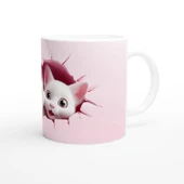 Çatlak Duvardan Bakan Sevimli İkiz Kediler Temalı Baskılı Kupa Bardak thumbnail 3