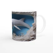 Mercan Ormanında Yüzen Yunus Temalı Su Altı Kupa Bardak thumbnail 3