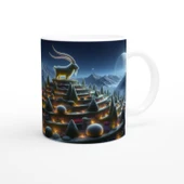 Oğlak Burcu Baskılı Kahve Kupası - Ay ışığında Zodyak Bahçesi Vs2 thumbnail 3