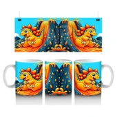 Çocuklara Sütü Sevdiren Dinozor Kaydırak Keyfi Kupa Bardak - 1