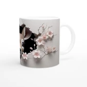 Çatlak Duvardan Bakan Sevimli Geyik Yavrusu Temalı Baskılı Kupa Bardak thumbnail 3