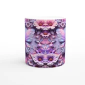 Renkli Kelebekler ve Çiçekler Temalı Baskılı Kupa Bardak thumbnail 2