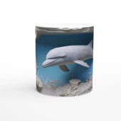 Mercan Ormanında Yüzen Yunus Temalı Su Altı Kupa Bardak thumbnail 1