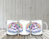 Çocuklara Sütü Sevdiren Gökyüzünde Parıldayan Unicorn Kupa Bardak - 6