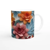 Pastel Kesitli Canlı Çiçek Desenli Kupa Bardak thumbnail 3