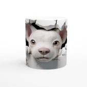 Çatlak Duvardan Bakan Sevimli Köpek Temalı Baskılı Kupa Bardak thumbnail 1