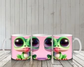 Çocuklara Sütü Sevdiren Neşeli Kurbağa Kupa Bardak - 6