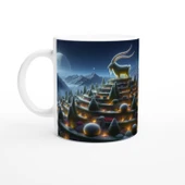 Oğlak Burcu Baskılı Kahve Kupası - Ay ışığında Zodyak Bahçesi Vs2 thumbnail 1