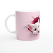 Çatlak Duvardan Bakan Sevimli İkiz Kediler Temalı Baskılı Kupa Bardak thumbnail 2